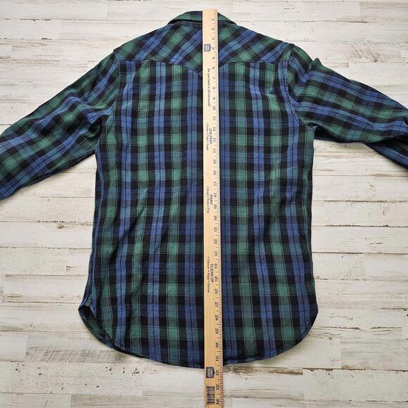 Lucky Brand Men Shirt True Indigo Classi Fit Snap button Up - Plaid - SMALL - Picture 3 of 4